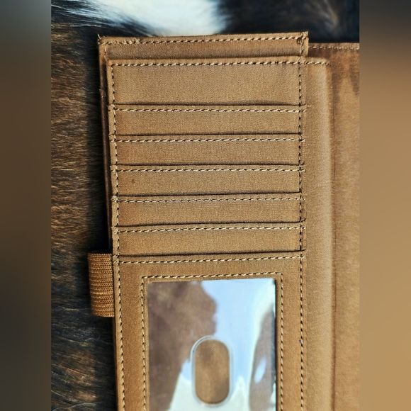 Vintage Relic Fossil Brown Pebbled Leather Trifold Wallet & Checkbook Wallet Set - Picture 10 of 13